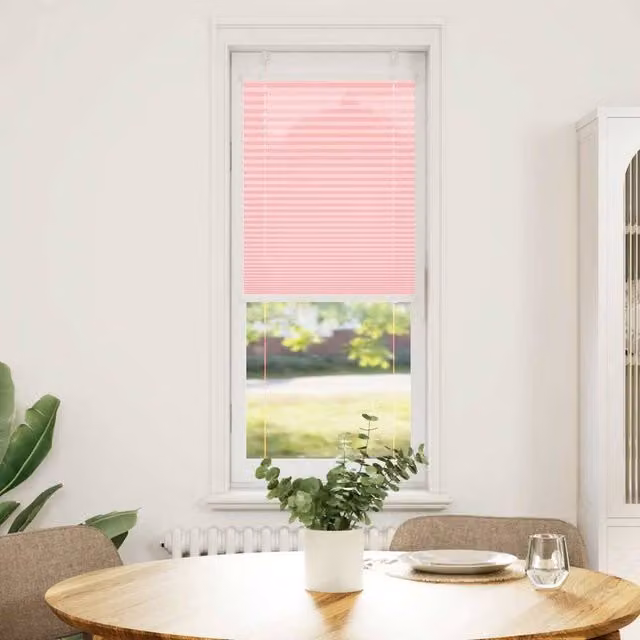 Berkfield Home Pink Single Pleat Fabric Blind with Cord, W: 45 cm, H: 100 cm