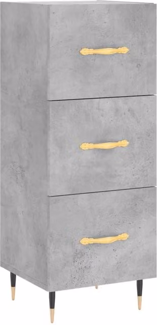 Berkfield Home Modern Sideboard in Concrete Grey, W/D/H: 34.5 x 34.0 x 90.0 cm – 1