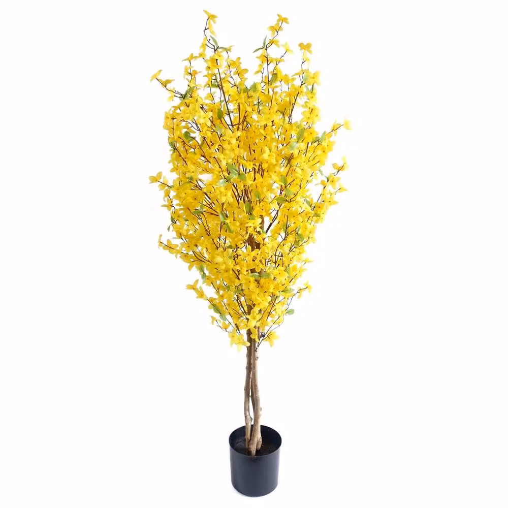 Leaf Premium Artificial Forsythia Tree in Yellow, Height: 120 cm – 3