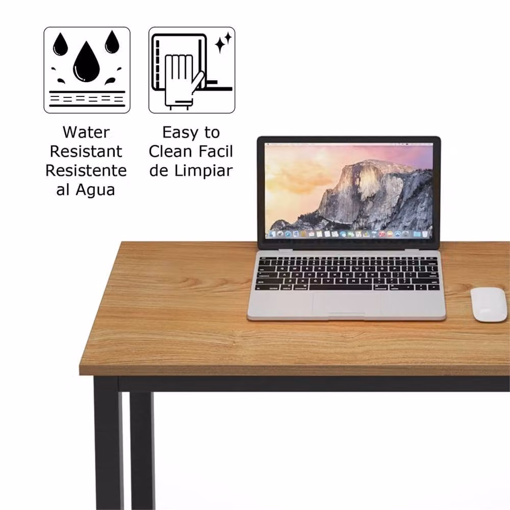 Nordara Modern Oak Computer Desk in Brown and Black, W/D/H: 100 x 60 x 75 cm – 2