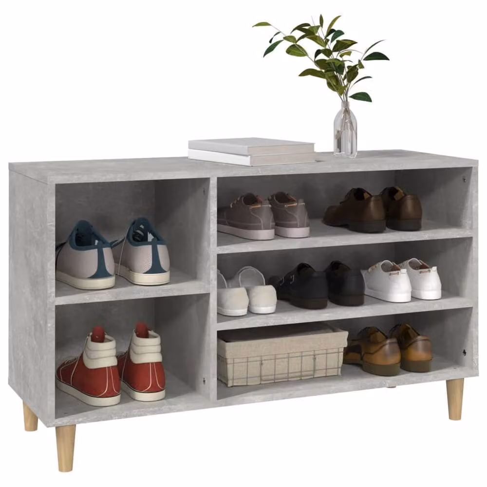 Berkfield Home Grey Shoe Cabinet with Integrated Seat, W/D/H: 102 x 36 x 60 cm – 3