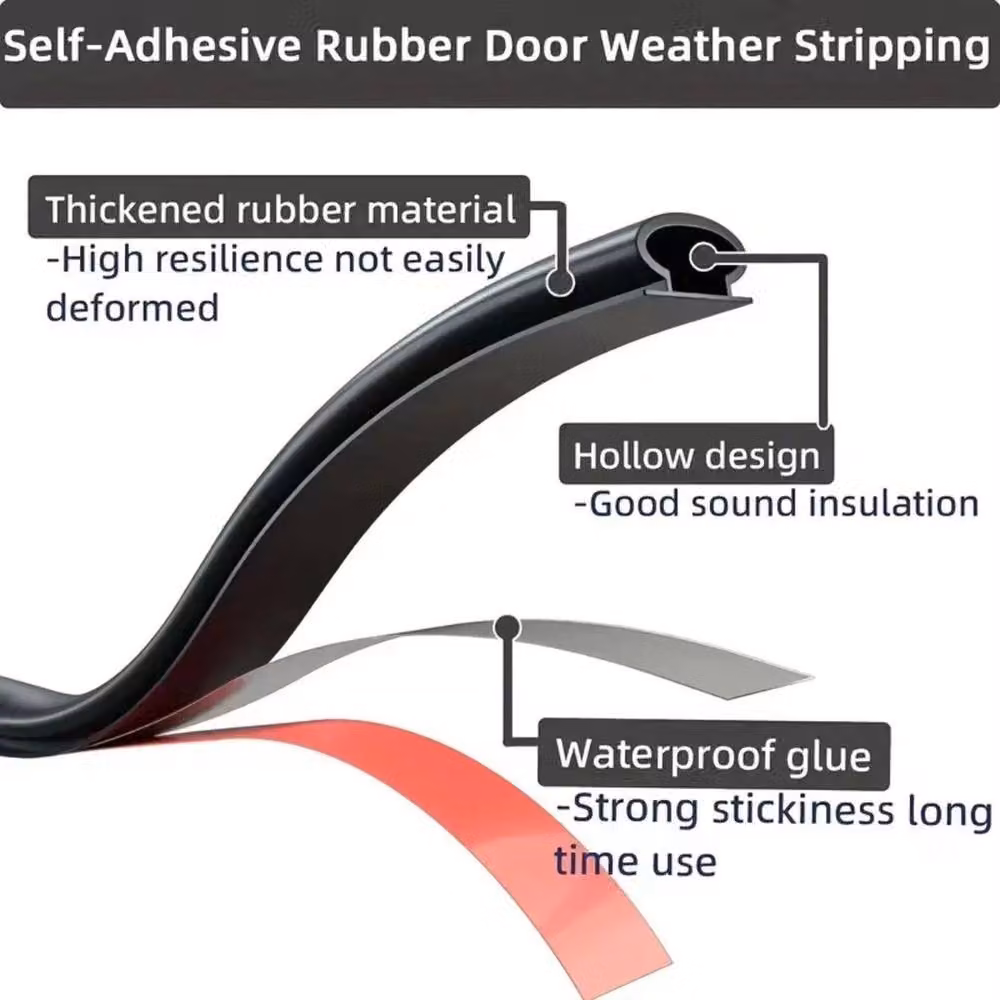 EONLION Black EPDM Rubber Weather Stripping Door Seal Profile D – 3