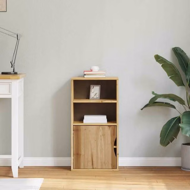 Berkfield Home ODDA Side Cabinet in Brown Solid Waxed Pine, W/D/H: 40 x 24 x 79 cm