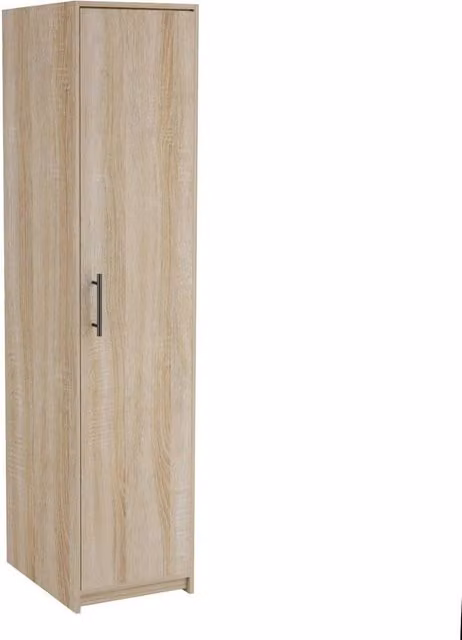 MMT Furniture Designs FLAVORA Single Door Wardrobe in Oak Brown, H 180 cm x W 52 cm x D 40 cm – 1