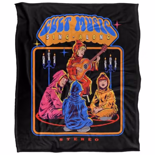 Steven Rhodes Cult Music Singalong Super Soft Fleece Throw Blanket, Multicolour, W/D/H: 152 x 127 cm – 5