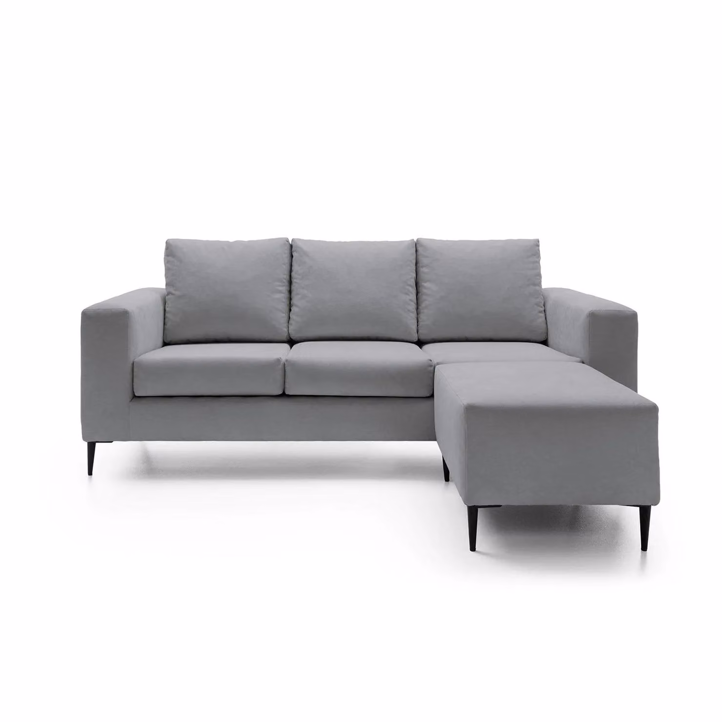 Abakus Direct Capri Reversible L-Shape Corner Sofa with Matching Ottoman in Cool Grey – 3