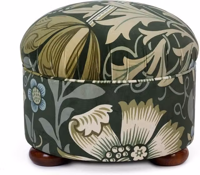 House of Hackney Compton Magna Velvet Vesper Bottoman in Green, W/D/H: 51 x 51 x 51 cm