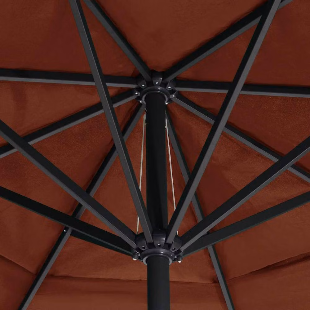 Berkfield Home Garden Parasol with Aluminium Pole, Brown Terracotta, Diameter: 600 cm, Height: 330 cm – 3