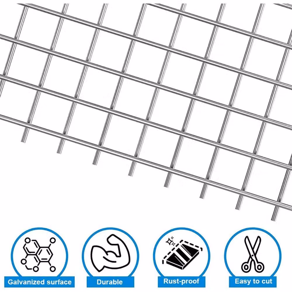 NESTLUNE Galvanised Welded Wire Mesh Aviary Fence in Silver, Length: 15 m, Height: 120 cm, Mesh Width: 32 mm – 2