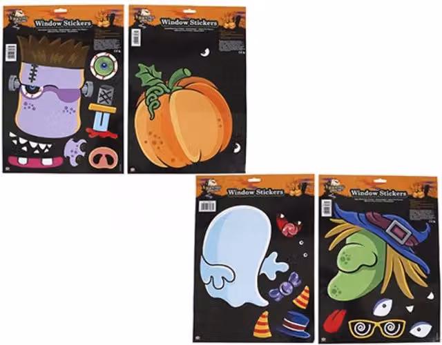 KDMD DIY Halloween Window Stickers, 6 Pack, Multicolour