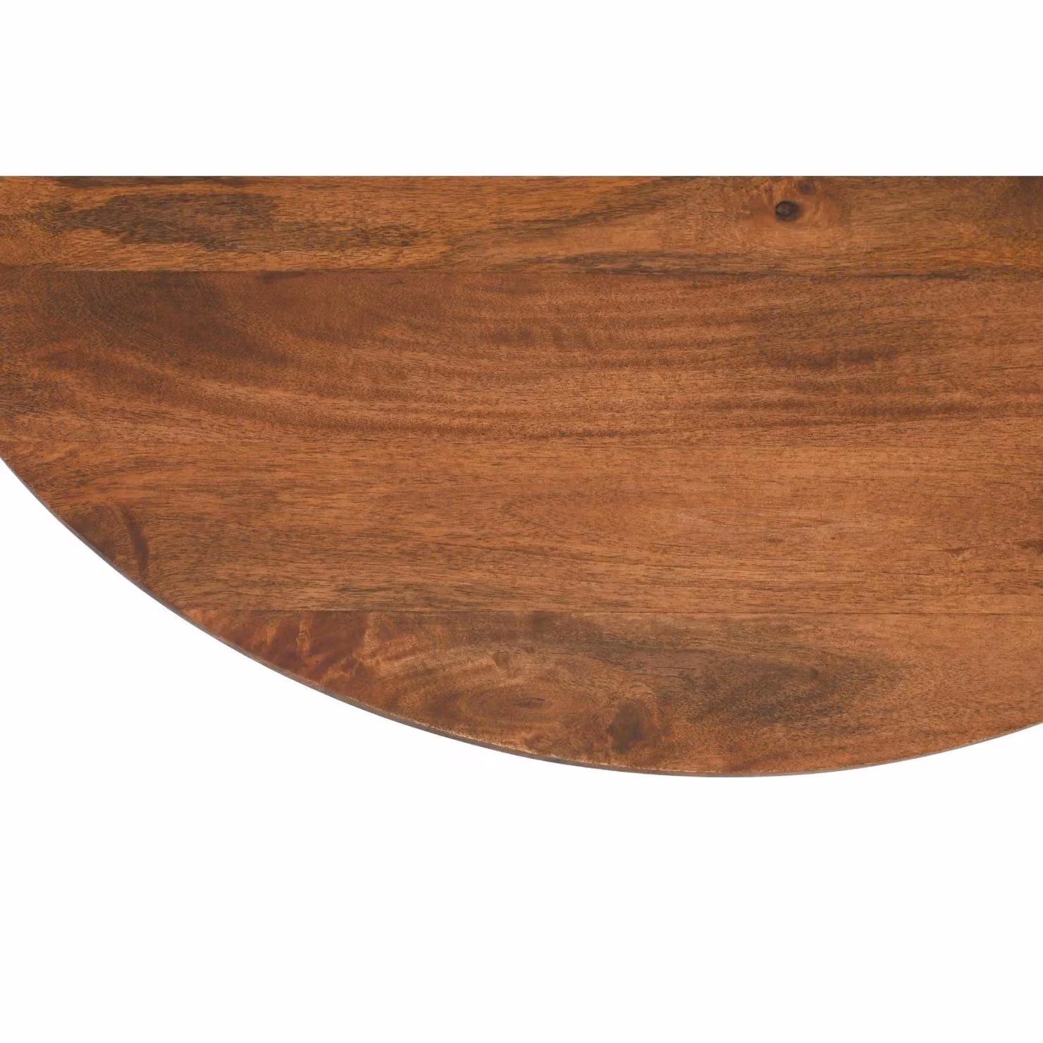 IH Design Carney Mango Wood Slatted Round Coffee Table in Brown, Diameter: 80 cm – 3