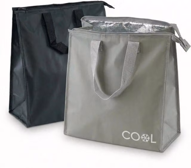 GEEZY Foldable Durable Cooler Grocery Shopping Bag, 20l, Grey and Black
