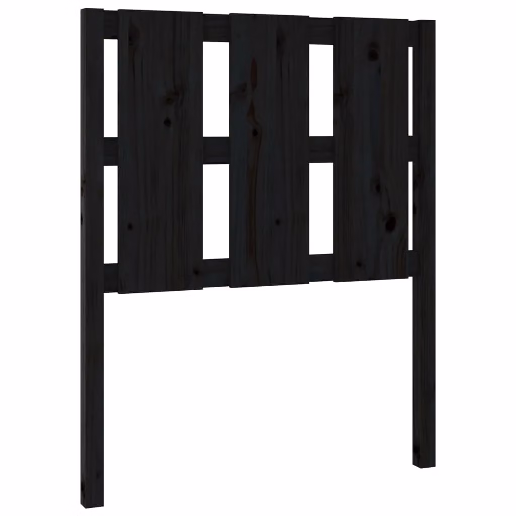 Berkfield Home Rustic Black Solid Pine Wood Bed Headboard W/D/H: 80.5 x 4 x 100 cm – 2