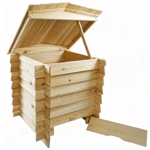 Gr8 Garden 300L Wooden Slatted Garden Compost Bin with Flip Lid in Brown – 2