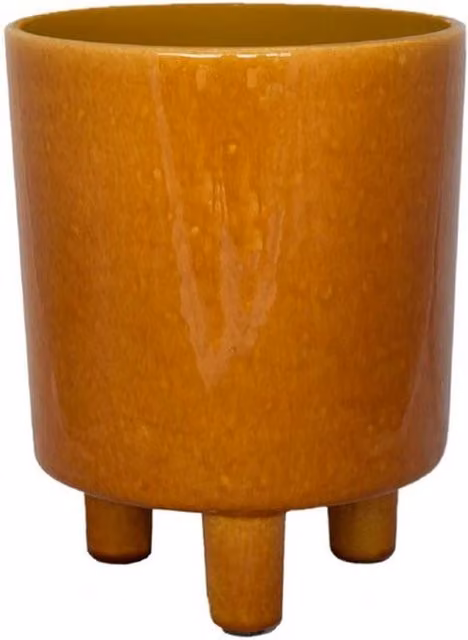 Lemon Pavilion Furniture and Decor Pisa Ceramic Tabletop Planter, Yellow, W: 20 cm, D: 20 cm, H: 24 cm