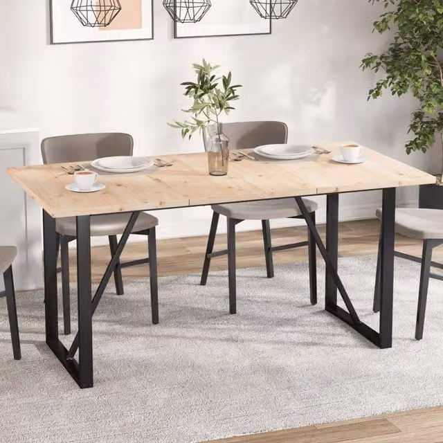 Berkfield Home Set of 3 Rectangular Solid Pine Wood Table Tops, Brown, W/D/H: 80 x 53 x 2.5 cm – 1