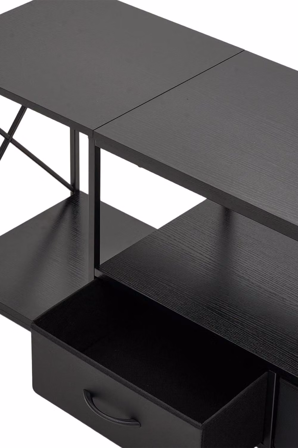 Living and Home Modern TV Stand with Fabric Drawers in Black – 5