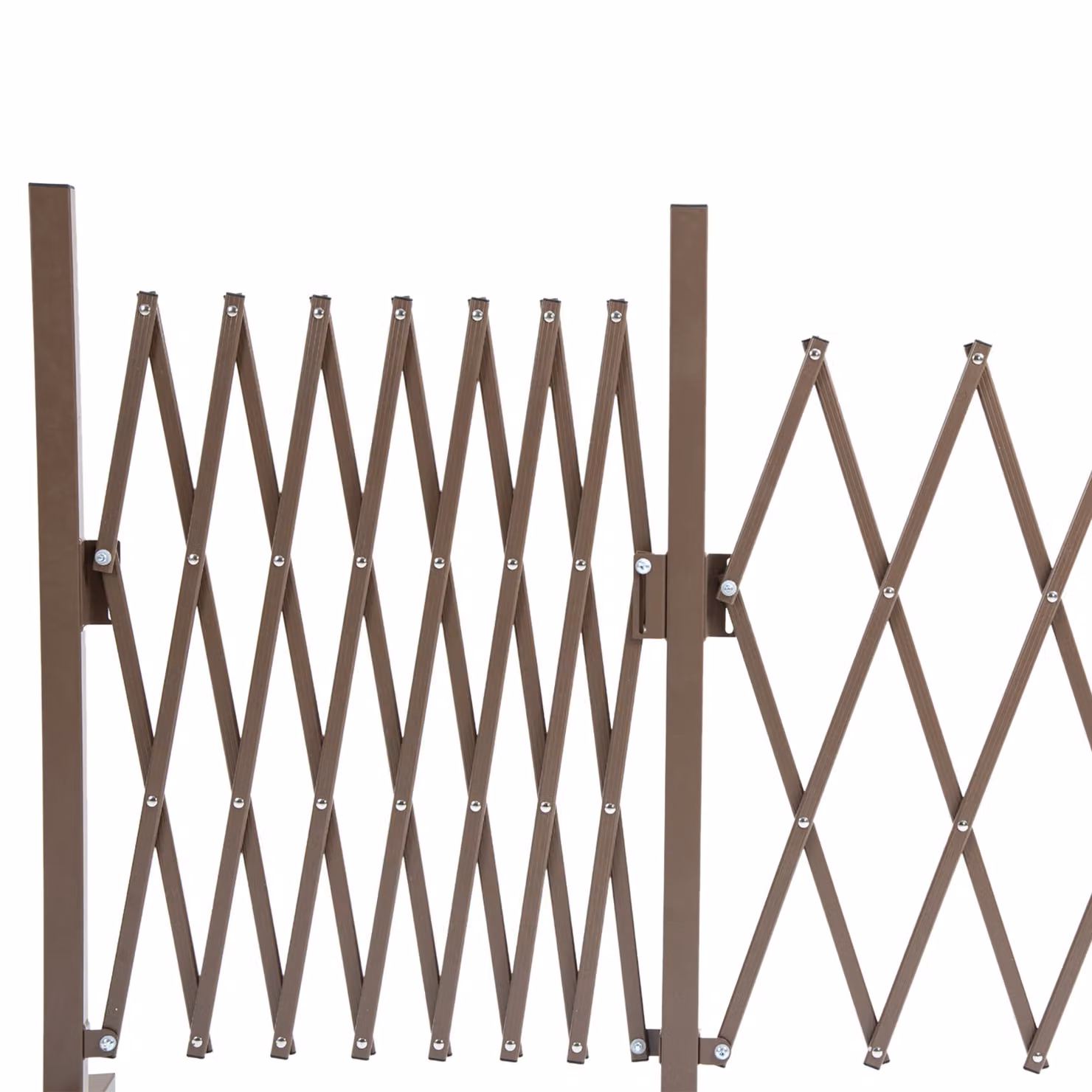 Outsunny Expanding Aluminium Trellis Fence, Dark Brown, W: 405 cm, H: 103.5 cm – 5
