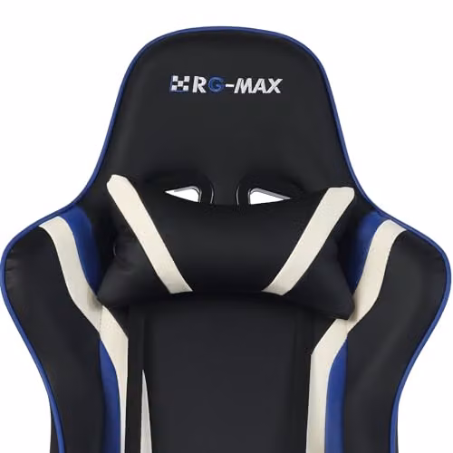 RayGar RG-MAX Pro Reclining Sports Racing Gaming Office Chair in Blue with Faux Leather and Headrest – 3