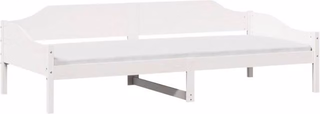 Berkfield Home Modern Solid Wood Pine Bed Frame in White, W/D/H: 80 x 200 cm