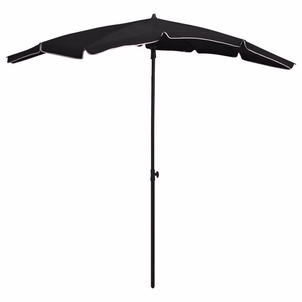 Berkfield Home Durable Garden Parasol with Pole, Black, W/D/H: 200 x 130 x 234 cm – 2