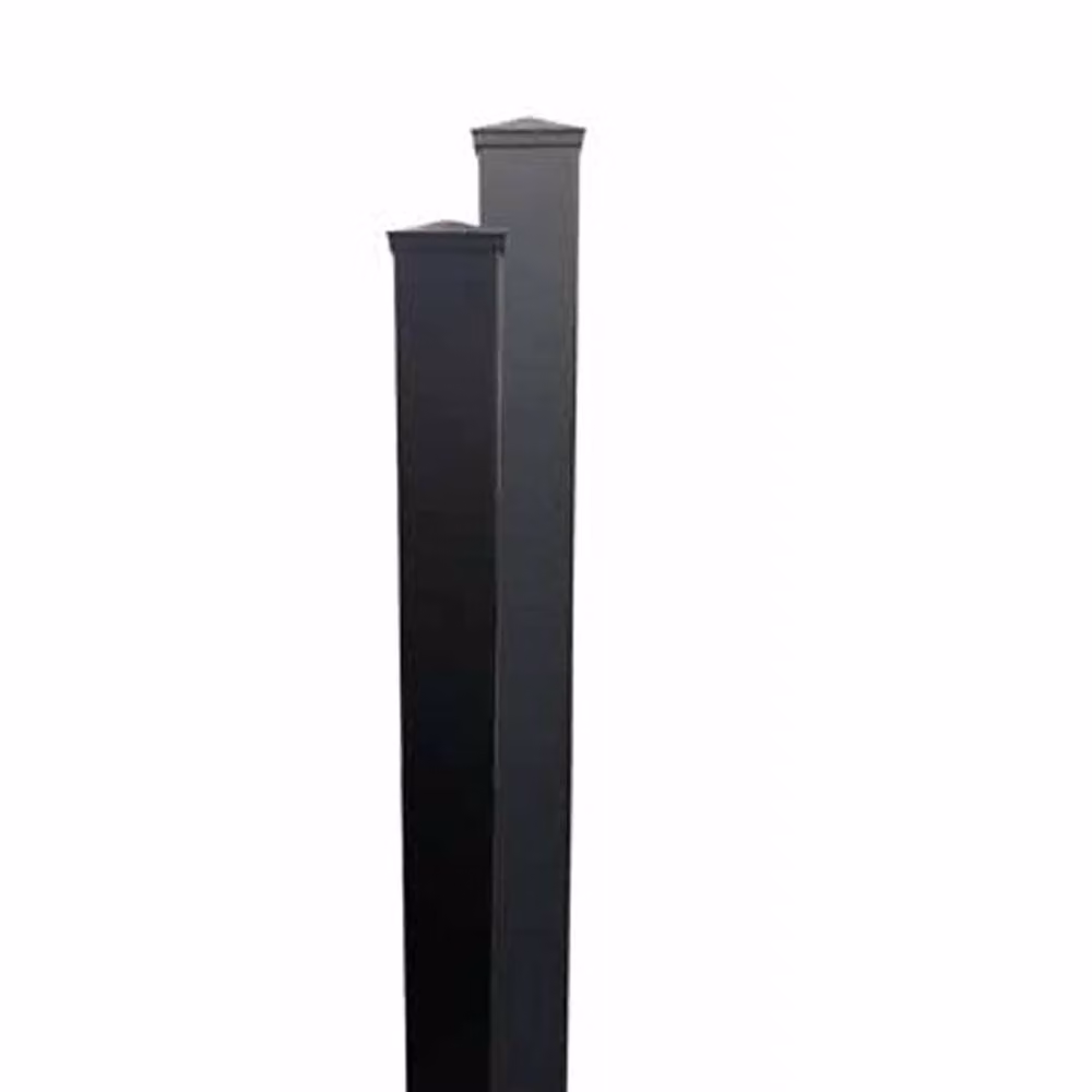 Ready Made Gates Matt Black Aluminium Surface-Mounted Pedestrian Gate Post, W: 5 cm, D: 5 cm, H: 200 cm – 2