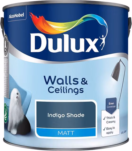 Dulux Matt Dispersion Emulsion Paint, Blue, 2.5 l