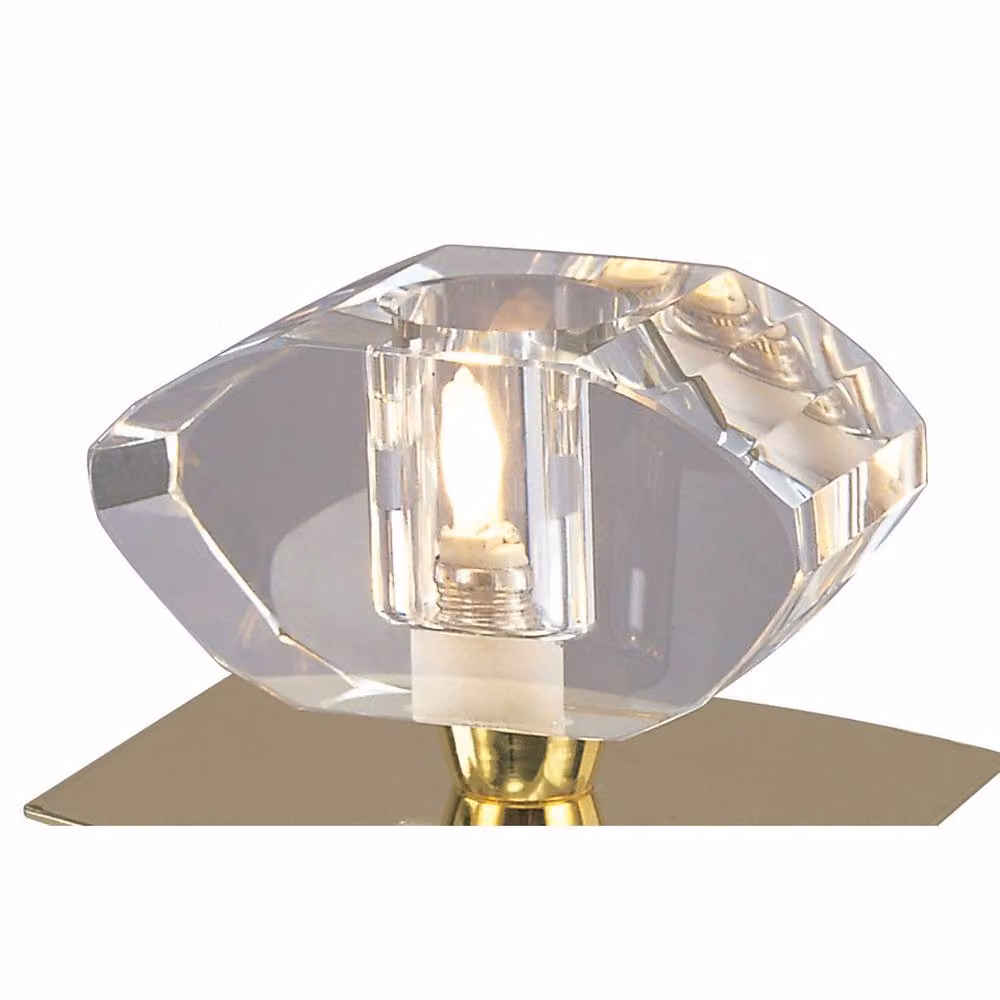 Netlighting Alfa Small Table Lamp with Crystal Glass and Polished Gold Brass Finish – 3