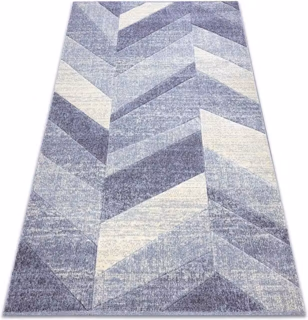 RugsX Feel Geometric Modern Rug in Purple, W: 140 cm, D: 190 cm