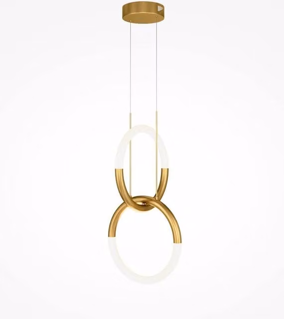 Maytoni Node Modern 2 Light LED Pendant Lamp in Gold and Black with 3000K Warm White Light