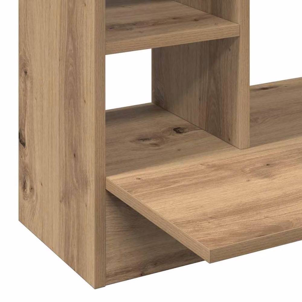 Berkfield Home Artisan Oak Wall-Mounted Floating Computer Desk in Brown, W/D/H: 105 x 48 x 75 cm – 4