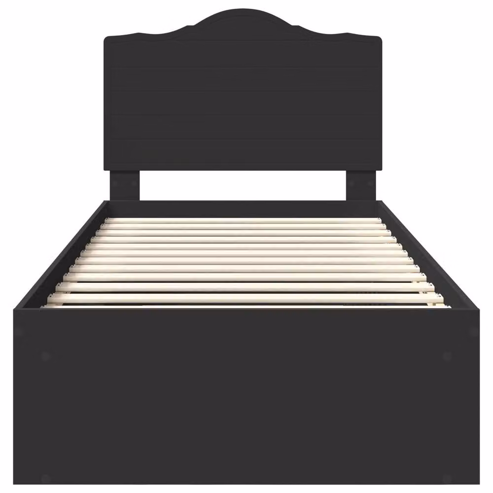 Berkfield Home Modern Black Bed Frame with Headboard in Pine and Engineered Wood, W: 75 cm, L: 190 cm – 4