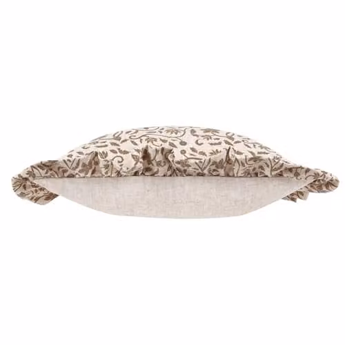 Paoletti Floral Linen and Polyester Filled Square Cushion in Green and Beige, W/D/H: 50 x 50 x 50 cm – 2
