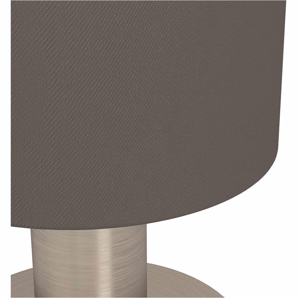 Loops 2 Pack Silver Metal Table Lamps with Grey Fabric Cylinder Shades – 4