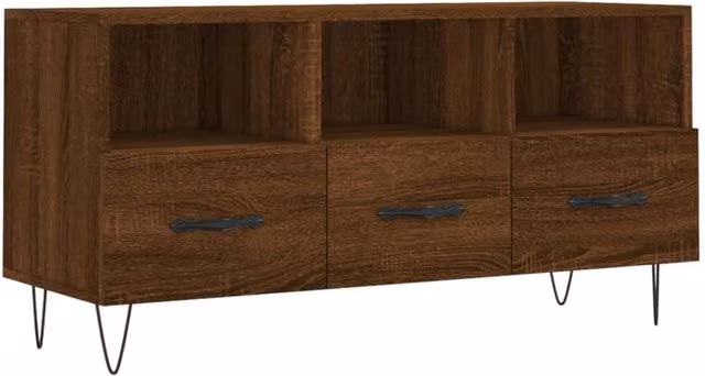 Berkfield Home Brown Oak TV Cabinet W/D/H: 102 x 36 x 50 cm