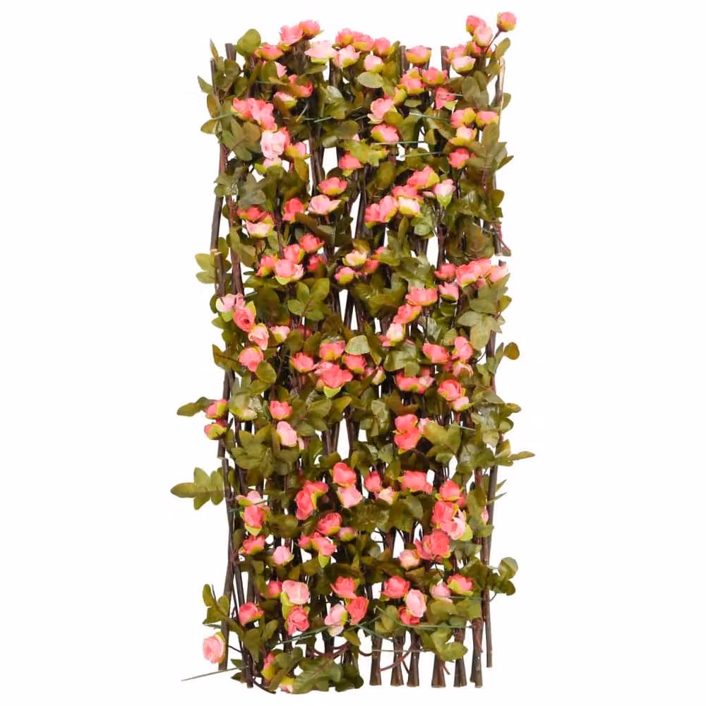 Berkfield Home Artificial Ivy Trellis Expandable Dark Pink, W: 60 cm, H: 180 cm – 3