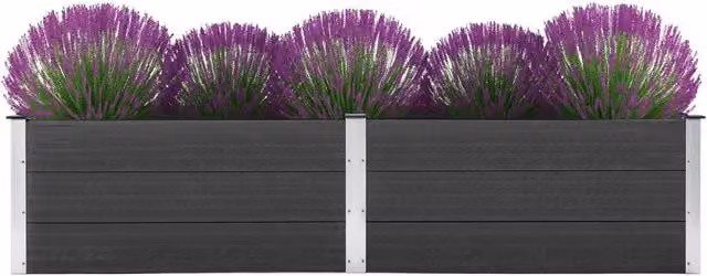 Berkfield Home Garden Grey WPC Raised Bed W: 250 cm, D: 100 cm, H: 54 cm