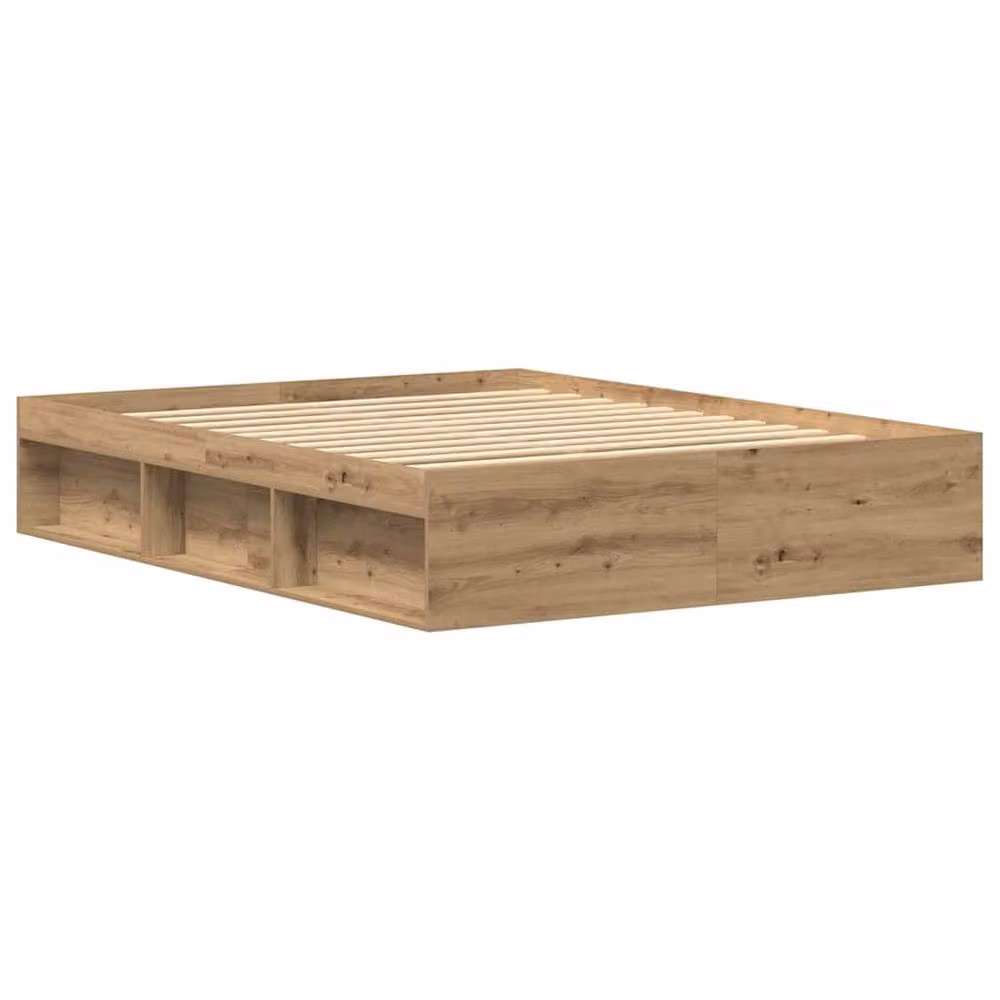 Berkfield Home Artisan Oak Bed Frame in Brown, Engineered Wood, 150 x 200 cm – 2