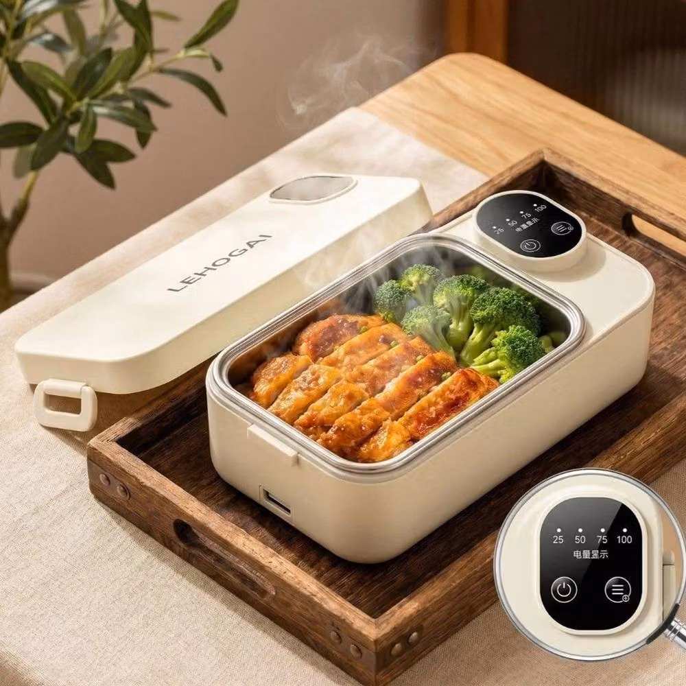 Pawnora Electric Lunch Box in White with USB Plug-in – 2