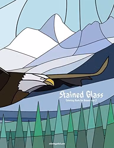Stained Glass Coloring Book for Grown-Ups 2: Volume 2 by Createspace, Multicolour
