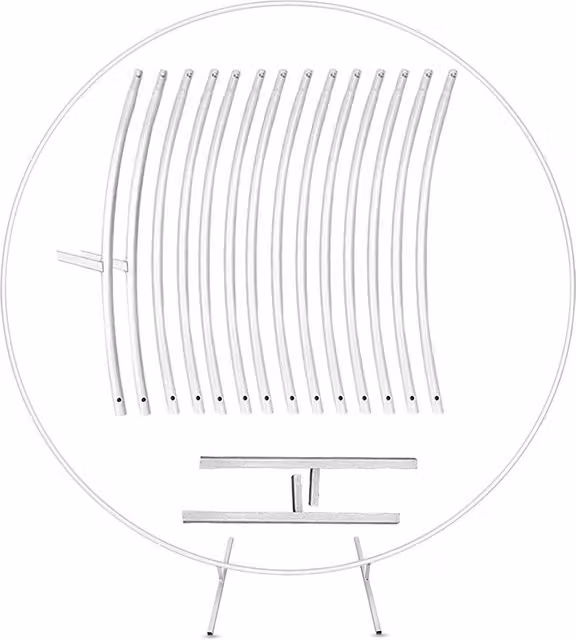 Neel Blue Round Metal Balloon Arch Frame with Floor Base, White, Height: 250 cm – 1