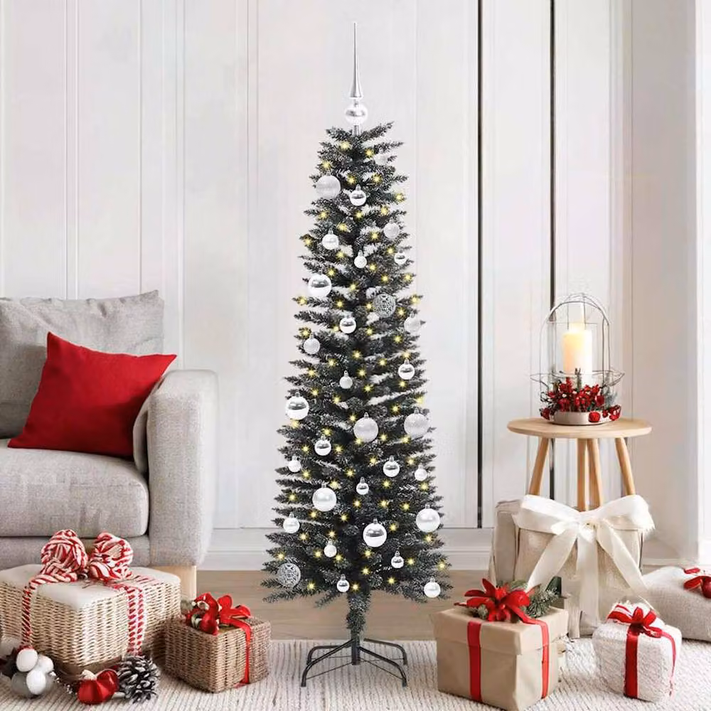 Berkfield Home Elegant Artificial Christmas Tree with 150 LEDs, Green, H x W x D: 150 x 43 x 43 cm – 2