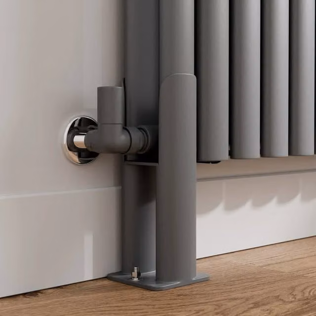 Temprazo Floor Standing Anthracite Grey Legs for Horizontal Oval Double Bar Radiator