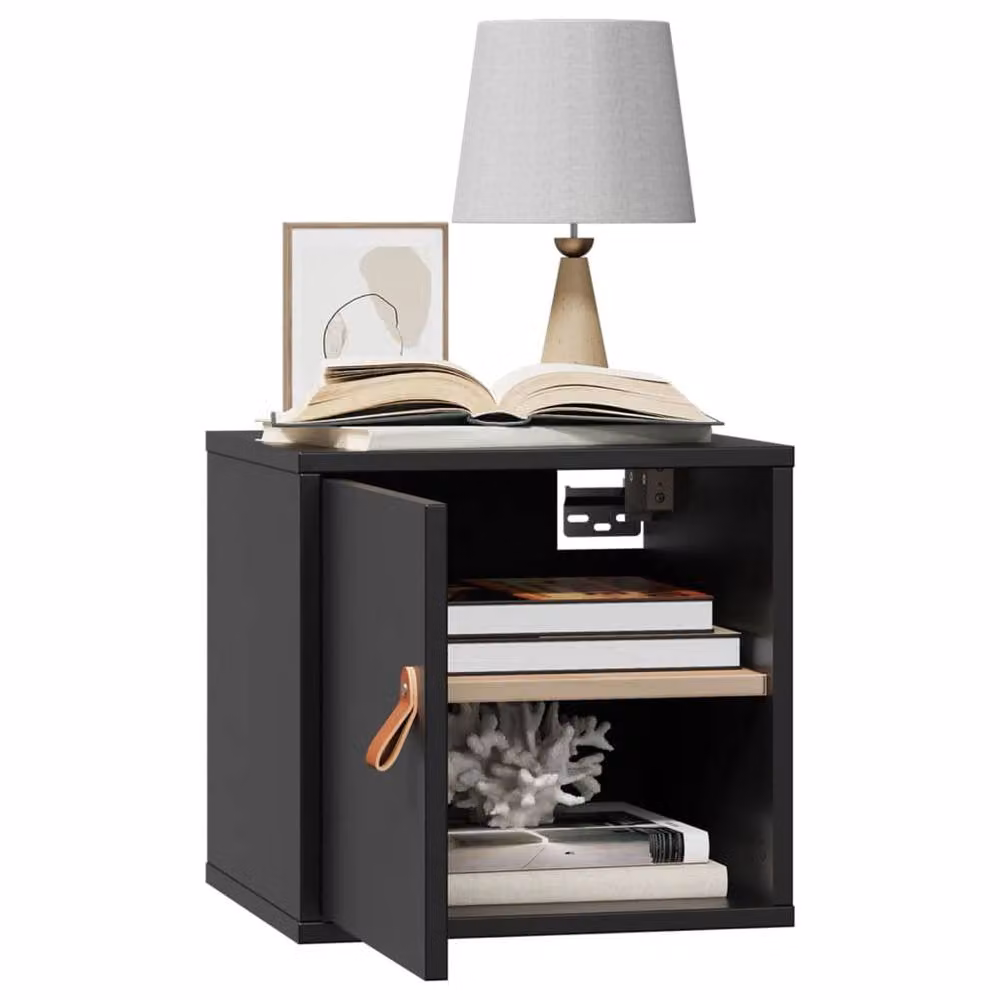 Berkfield Home Set of 2 Black Solid Wood Pine Wall Cabinets, W/D/H: 31.5 x 30 x 30 cm – 2