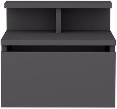 CALICOSY Alice Hanging Bedside Table with Drop-Down Door, Anthracite