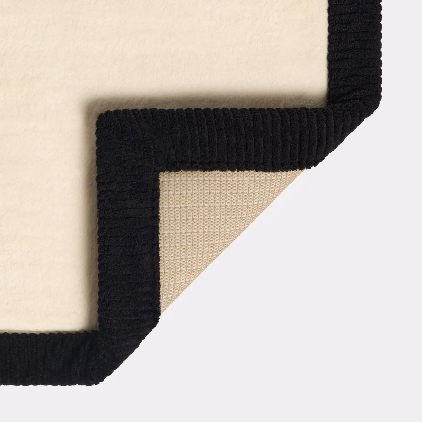OHS Extra Soft Absorbent Foam Bath Mat with Non-Slip Border Trim, W/D/H: 75 x 45 x 2.54 cm, Beige/Black – 5