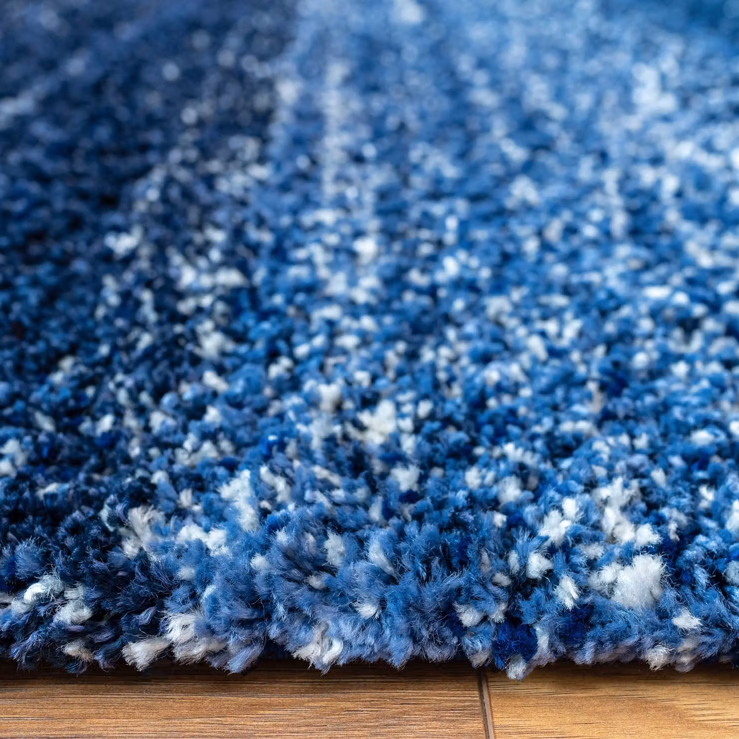 Kukoon Navy Blue Striped Mottled Shaggy Rug, W: 120 cm, L: 170 cm – 3