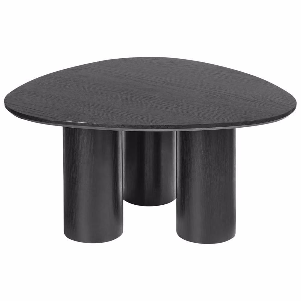 Wyld and Coco Black Retro Round MDF Coffee Table W/D: 75 x 75 cm – 3