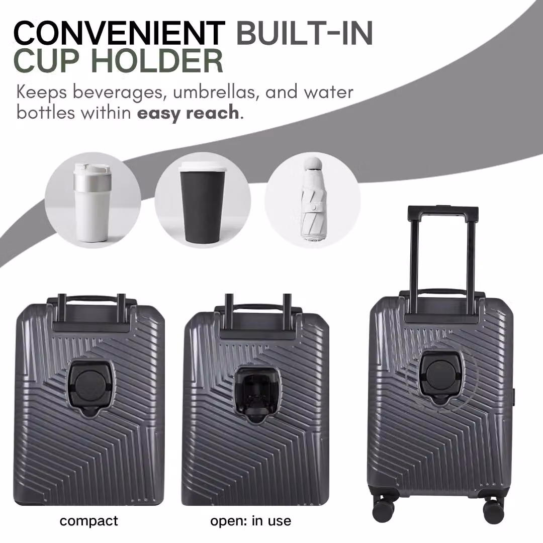 JLY 3 Piece Hard Shell Luggage Suitcase Set in Dark Grey – 3