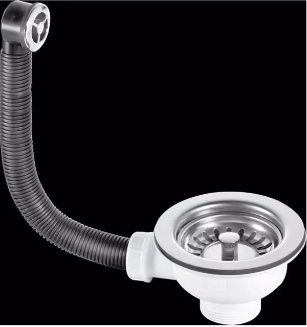 McAlpine 1.5 inch Stainless Steel Basket Strainer Waste and Overflow for Kitchen Sinks in Silver